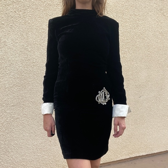 Rare Vintage Christian Dior Velvet Dress - Picture 3 of 14